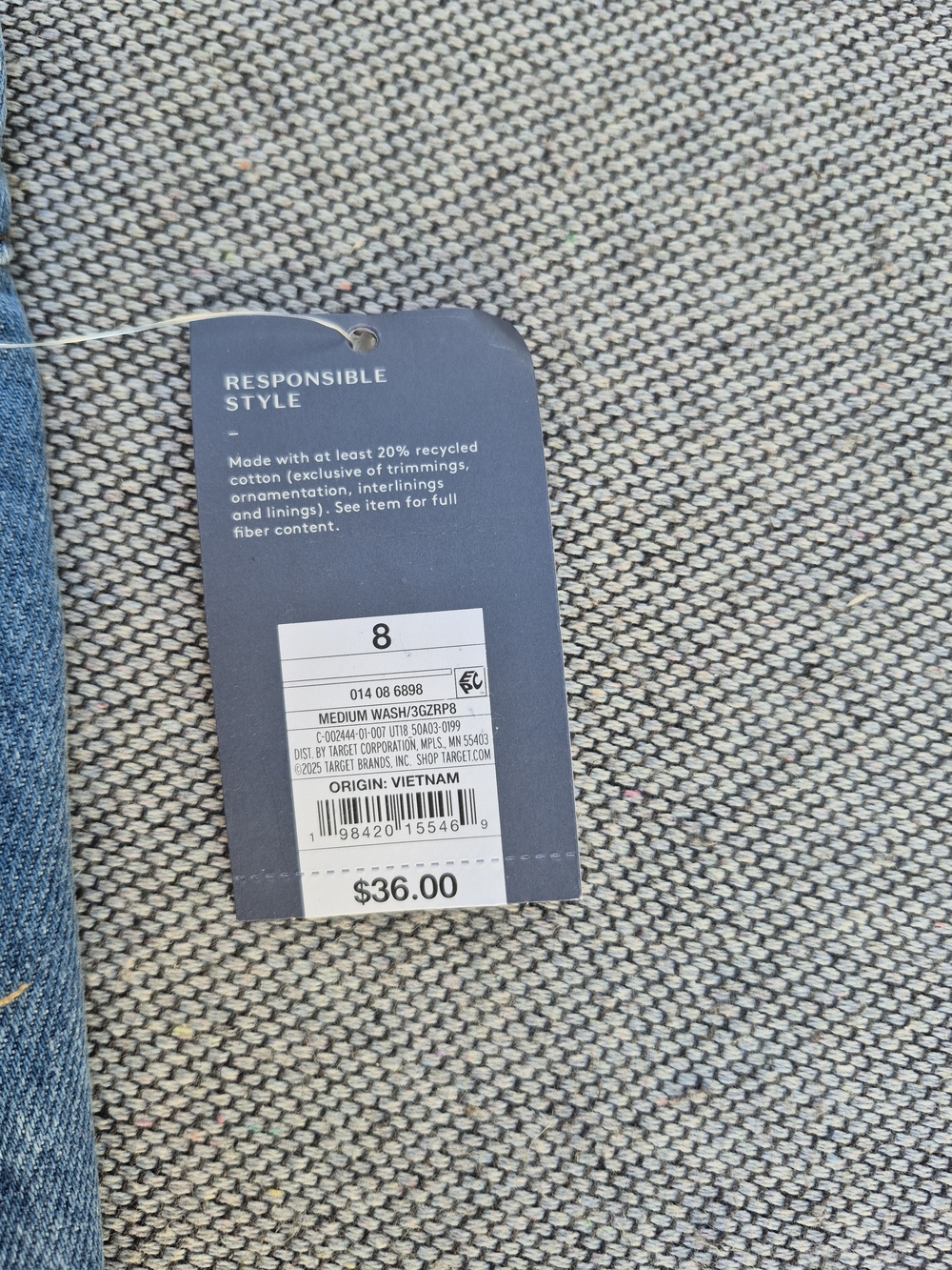 NWT Universal Thread Denim Midi Skirt Size 8 Blue A-Line High Waist - Picture 7 of 8